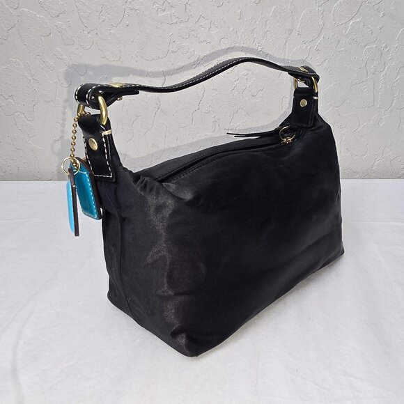 Coach Hamptons Weekend Black Nylon Small Top Handle Zip Pouch Baguette - Picture 4 of 10